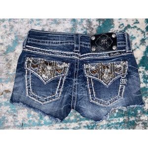 Women’s miss me short shorts bedazzled
